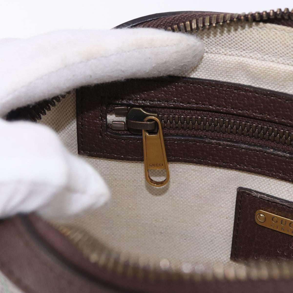 Gucci Aria 100Th Anniversary Belt Printed Leather Brown Leather Clutche & Pouche Bag (Pre-Owned)