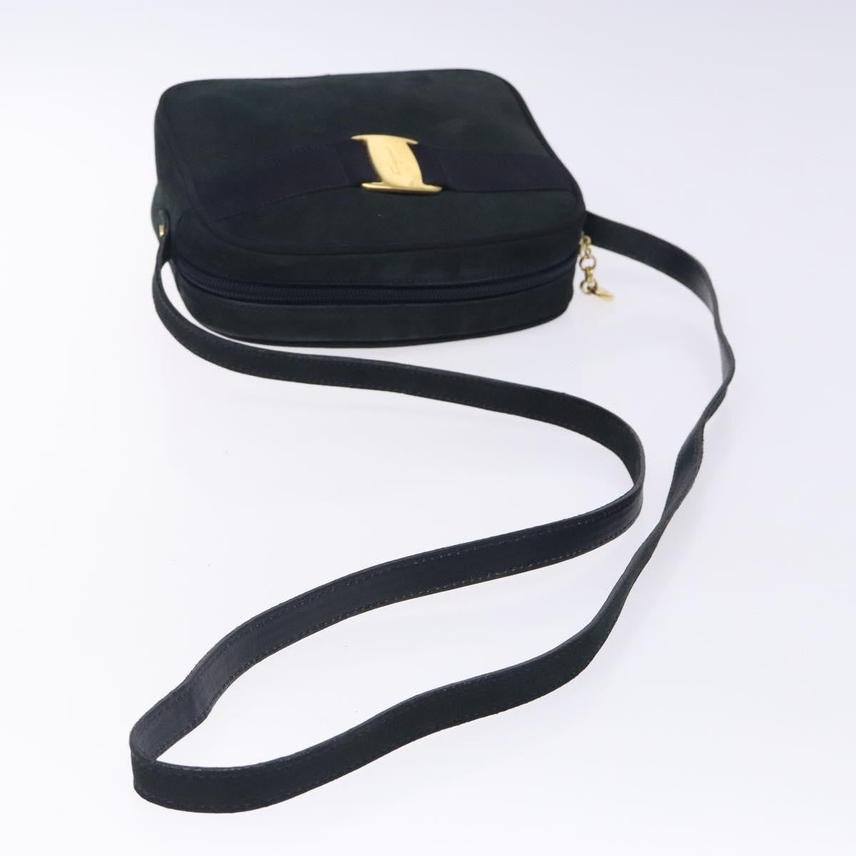 Salvatore Ferragamo Vala Suede Navy Suede Shoulder Bag Bag (Pre-Owned)