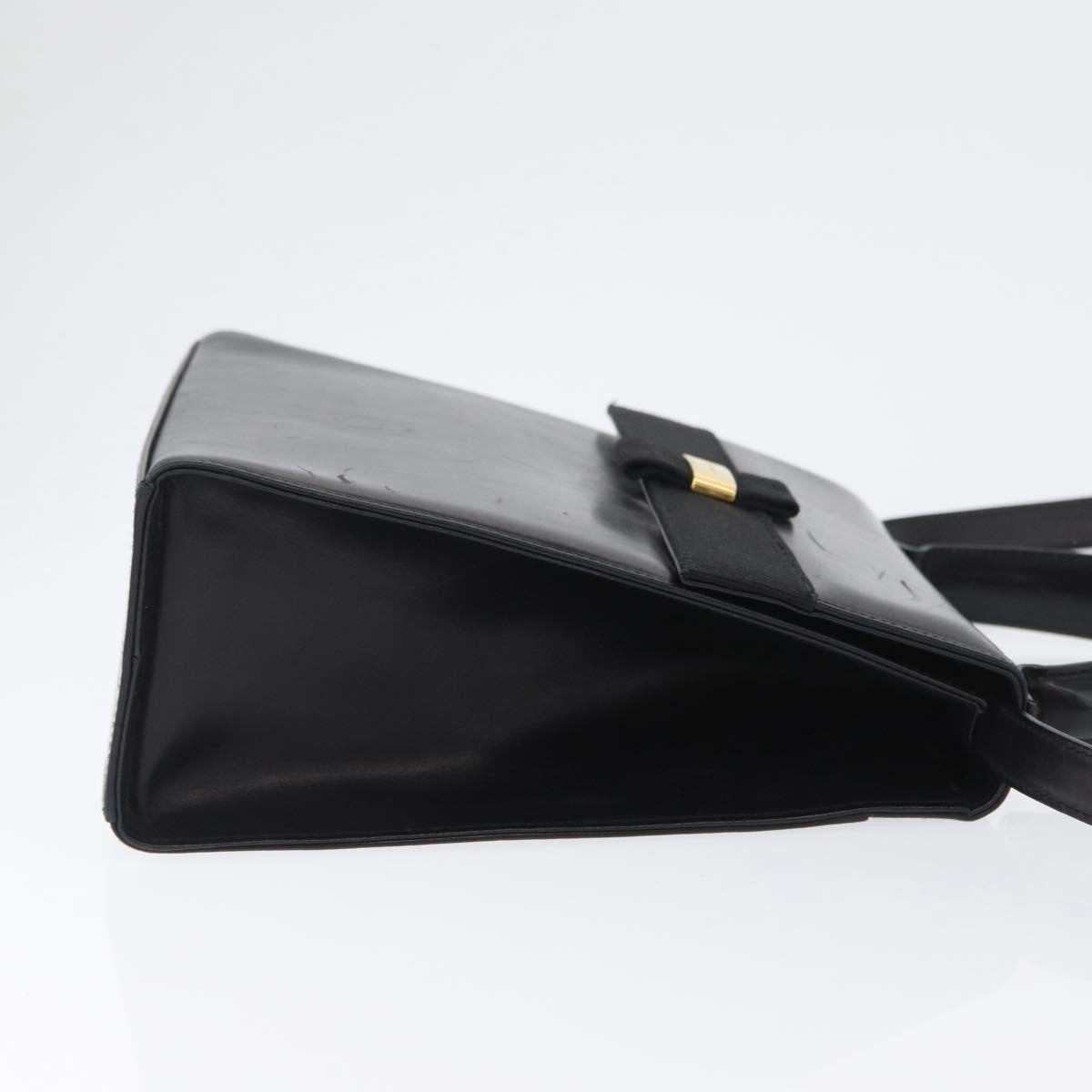 Salvatore Ferragamo Vara Leather Black Leather Handbag (Pre-Owned)