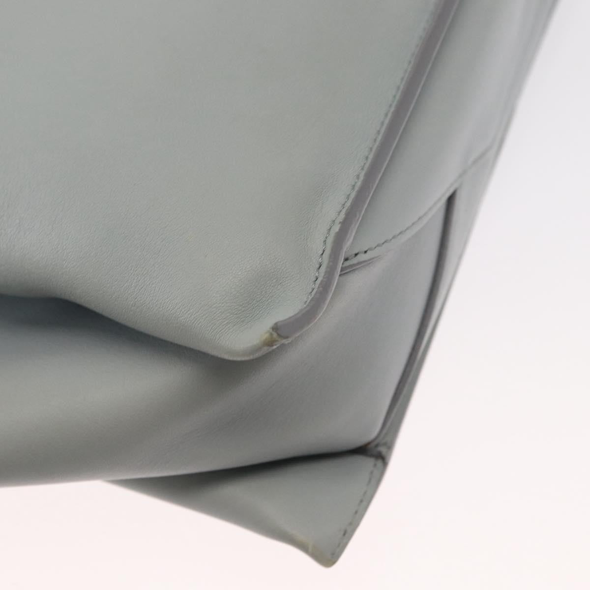 Celine Tri-Fold Clutch On Chain Smooth Leather Gray Leather Clutche & Pouche Bag (Pre-Owned)