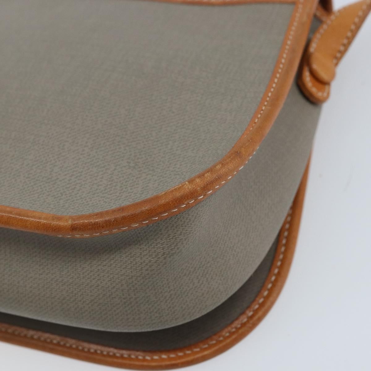Christian Dior Cd Shoulder Bag Canvas And Leather Gray Canvas Shoulder Bag Bag (Pre-Owned)