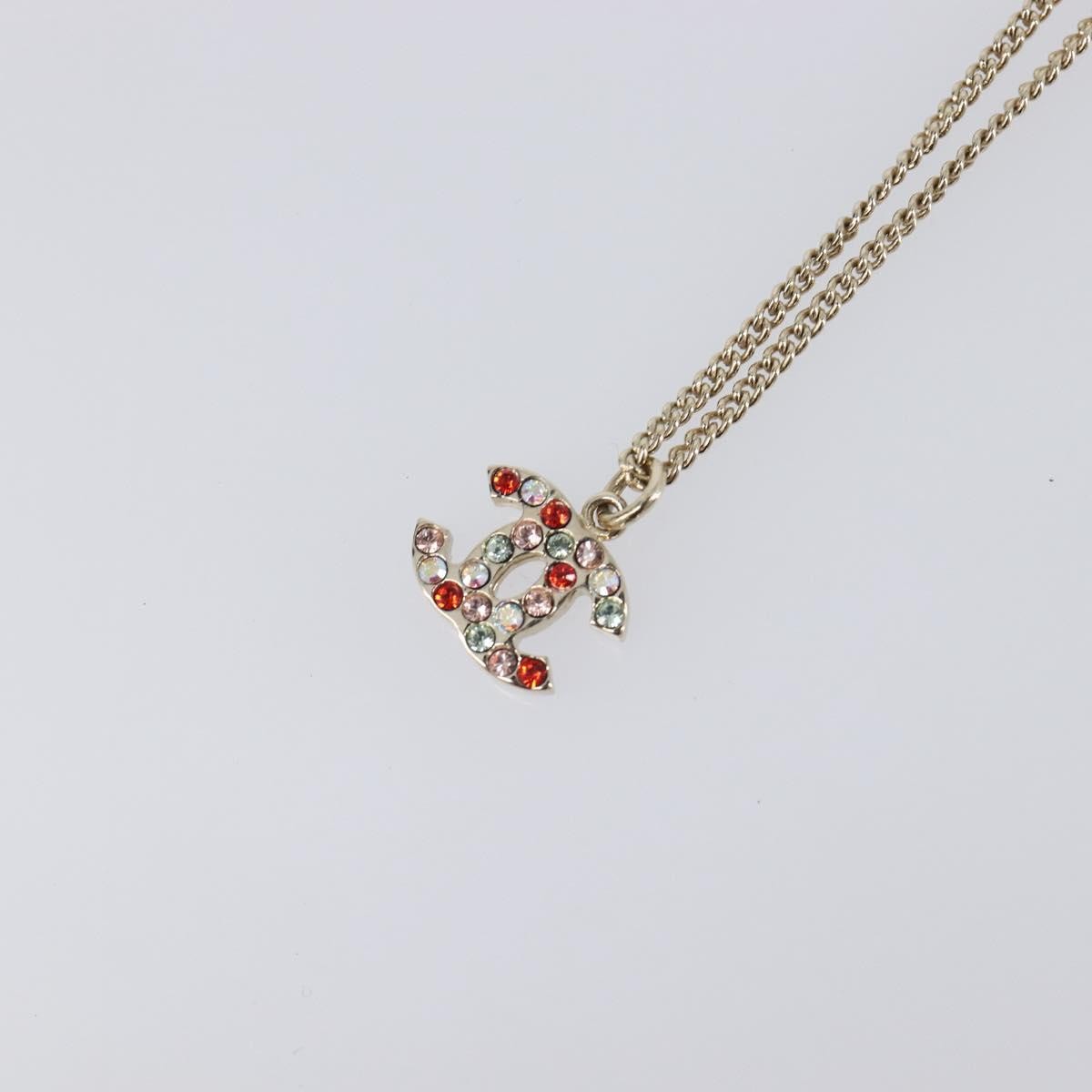 Chanel Rainbow Cc Pendant Metal And Crystals Multicolour Metal Necklace Jewelry (Pre-Owned)