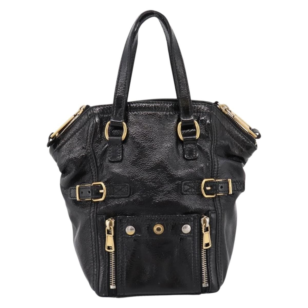 Saint Laurent Downtown Patent Black Patent_Leather Tote Bag Bag (Pre-Owned)