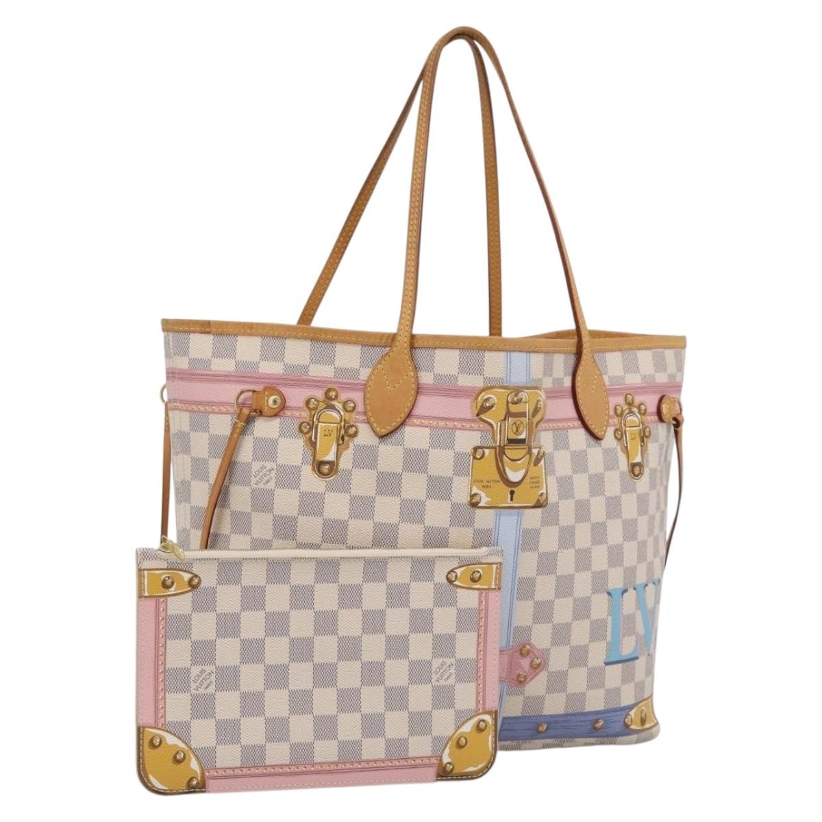 Louis Vuitton Neverfull Nm Limited Edition Damier Summer Trunks Multicolour Canvas Tote Bag Bag (Pre-Owned)