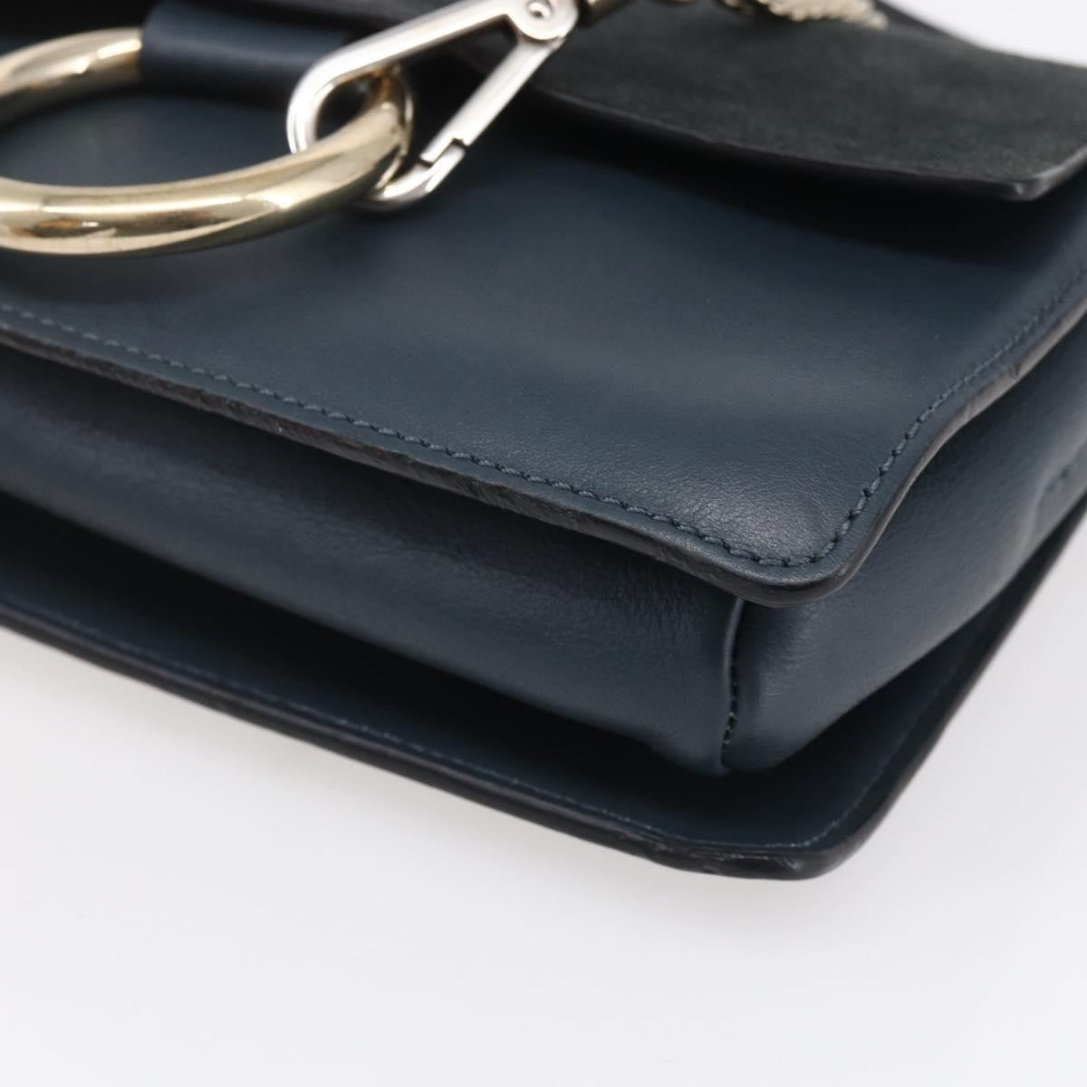 Chloe Faye Leather And Suede Blue Suede Shoulder Bag Bag (Pre-Owned)