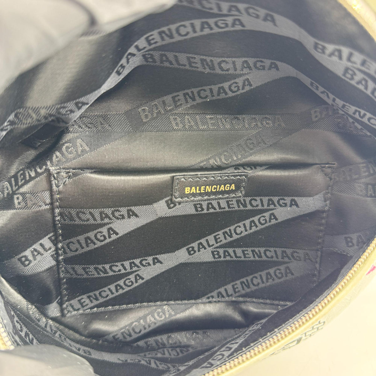 Balenciaga Graffiti Souvenir Belt Leather White Leather Handbag (Pre-Owned)