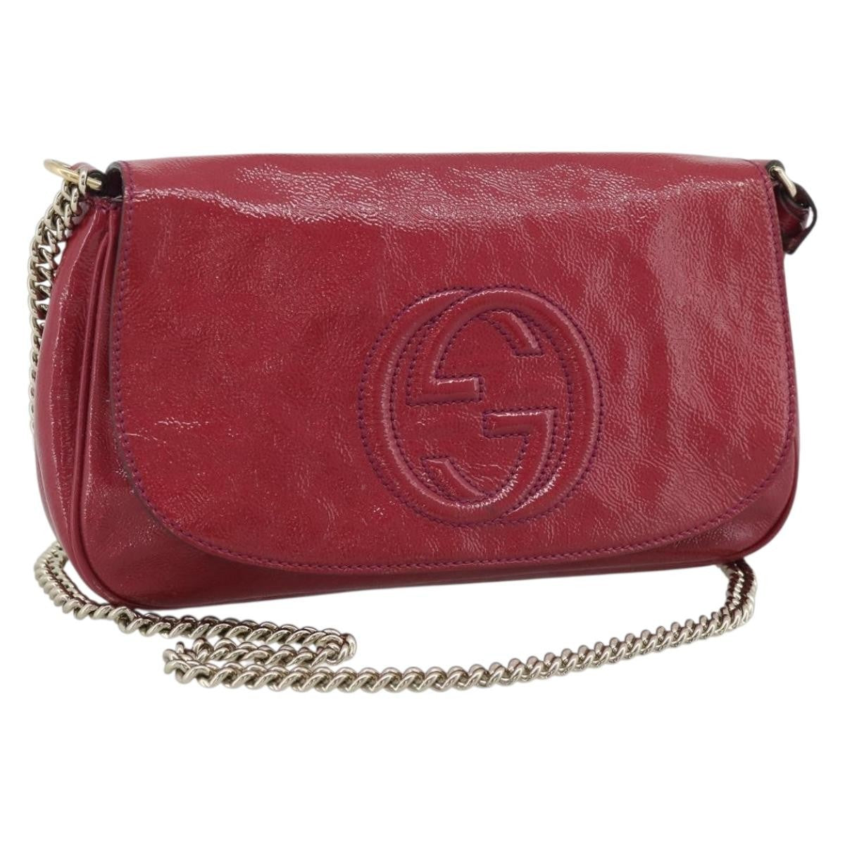 Gucci Soho Chain Patent Pink Patent_Leather Shoulder Bag Bag (Pre-Owned)