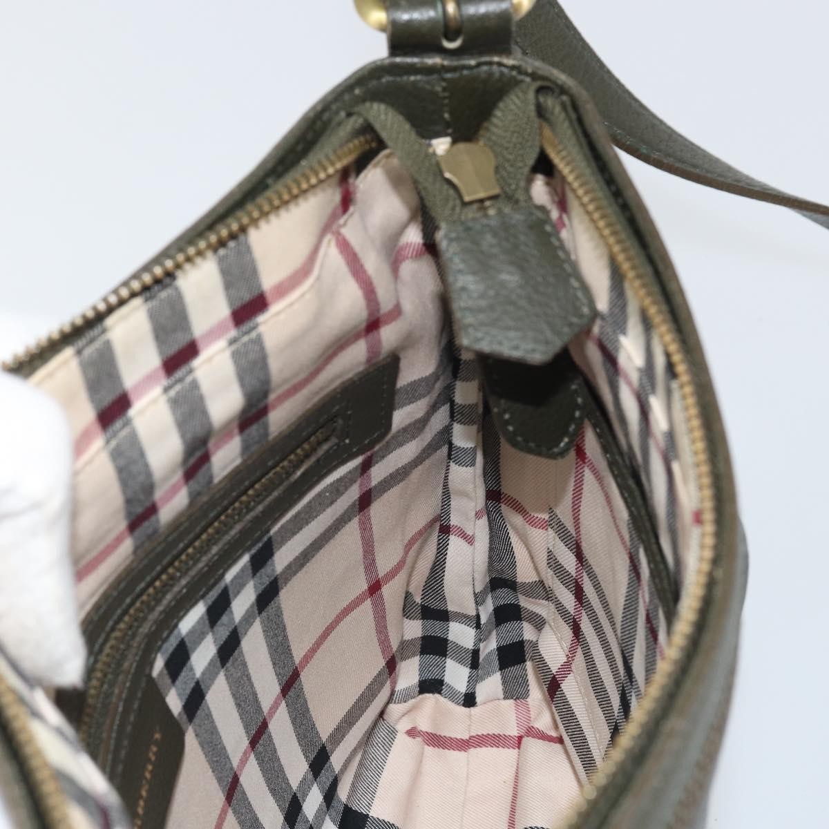 Burberry Vintage Leather Khaki Leather Shoulder Bag Bag (Pre-Owned)