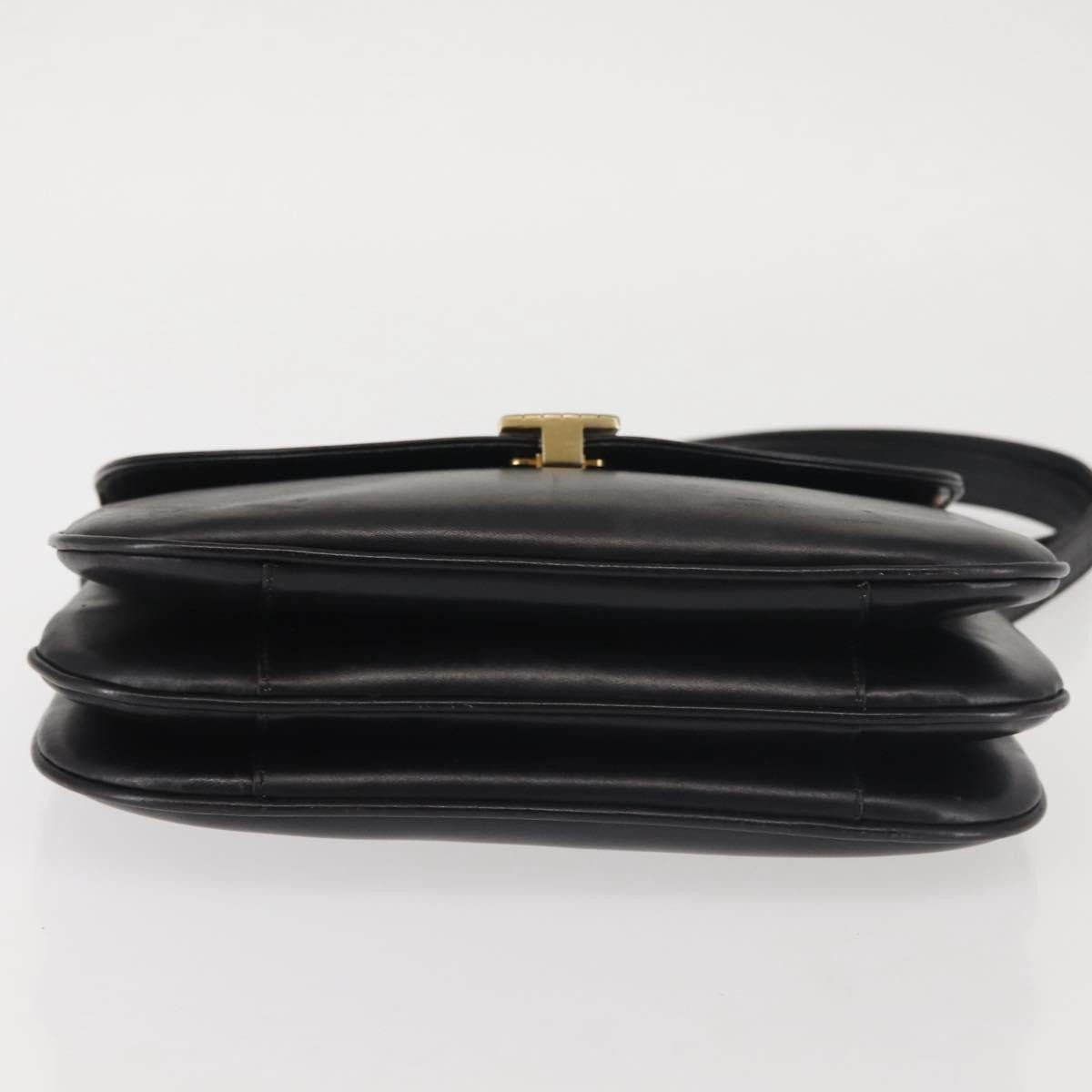 Bally Vintage Leather Black Leather Shoulder Bag Bag (Pre-Owned)