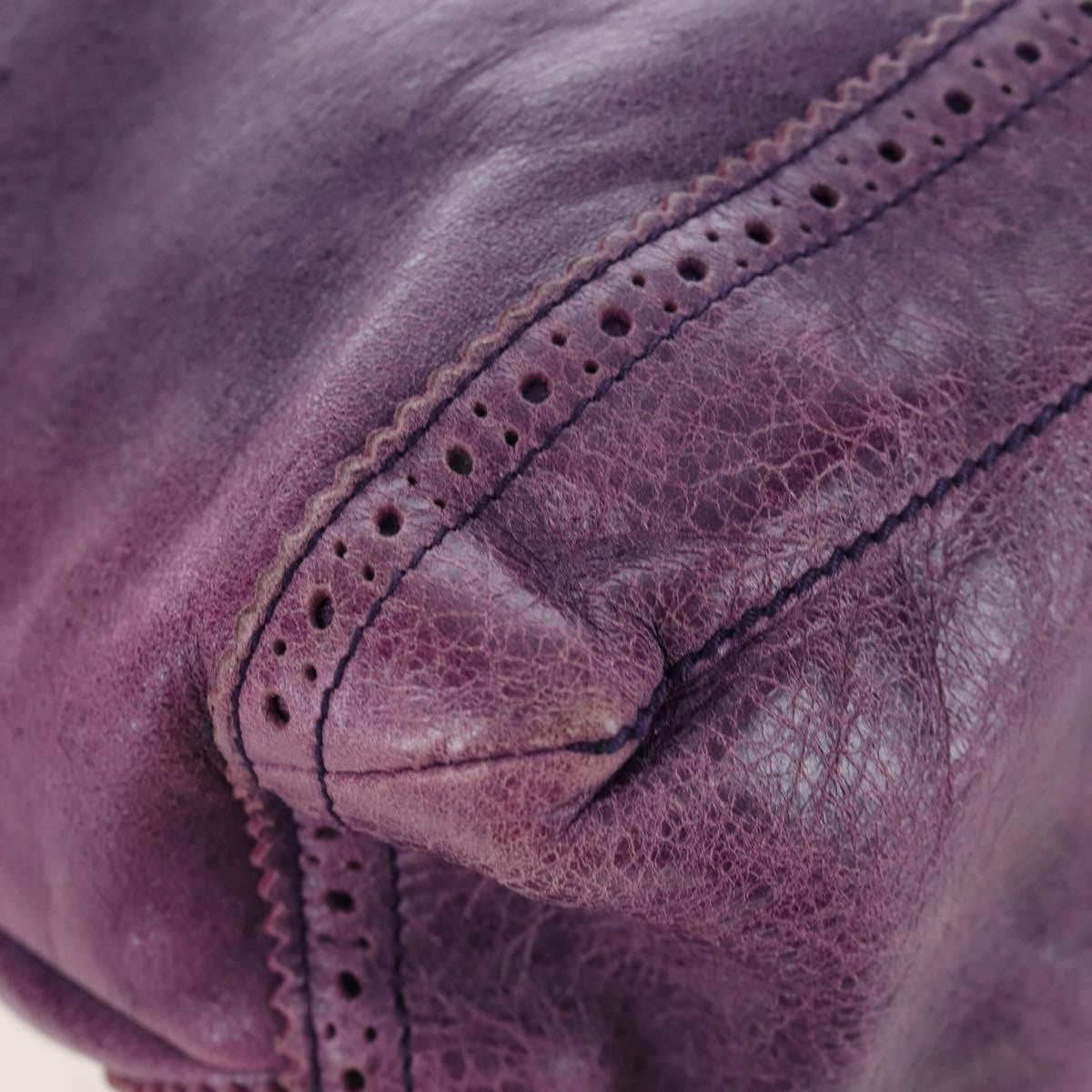Balenciaga Covered Giant Brogues Day Hobo Leather Purple Leather Shoulder Bag Bag (Pre-Owned)