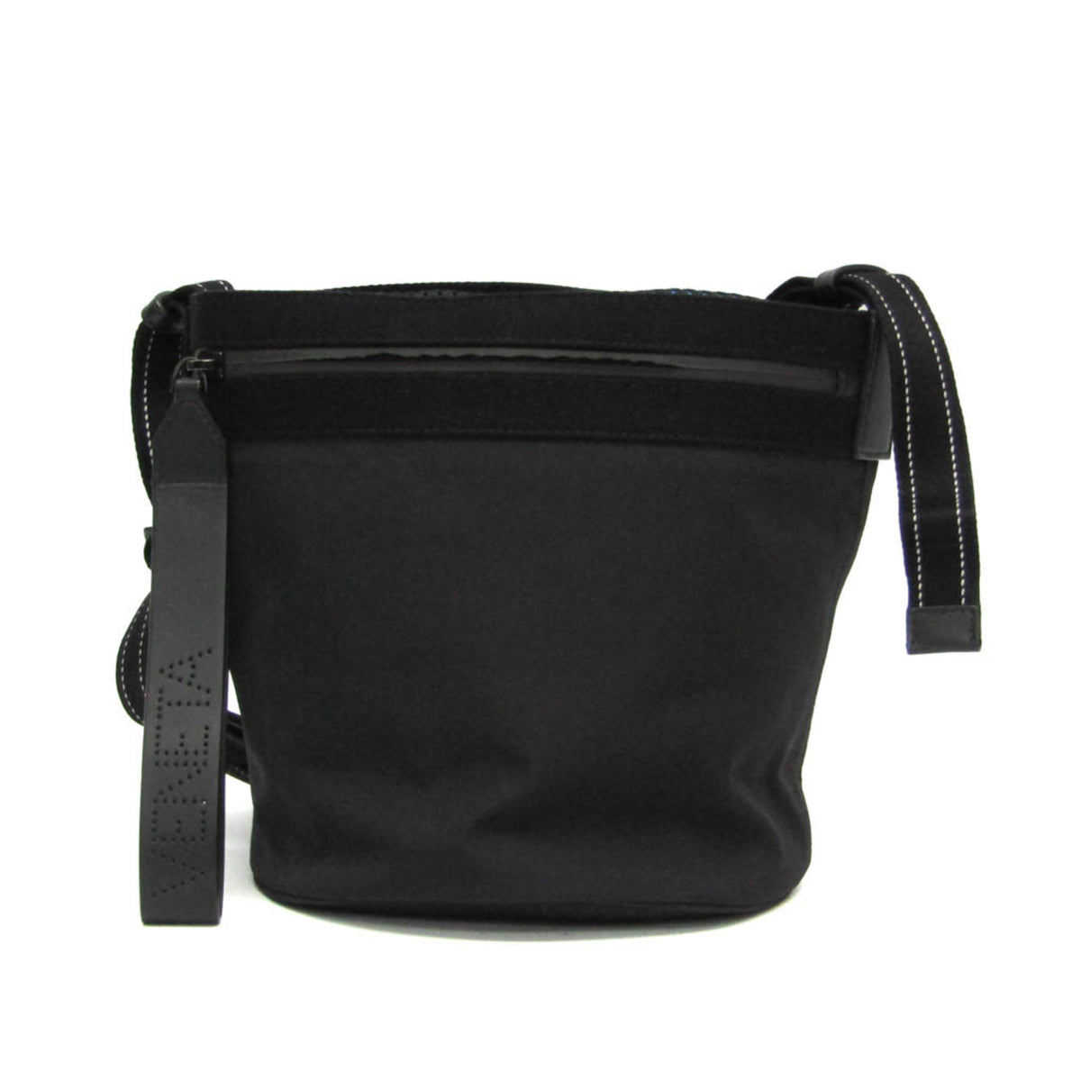 Bottega Veneta Paper Touch Bucket Nylon With Mesh Black Nylon Shoulder Bag Bag (Pre-Owned)