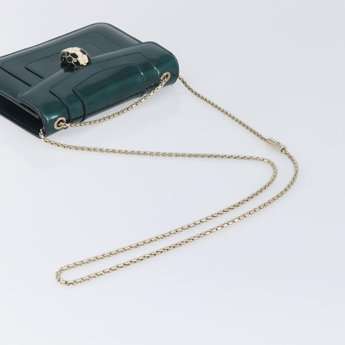 Bvlgari Serpenti Forever Patent Green Patent_Leather Shoulder Bag Bag (Pre-Owned)