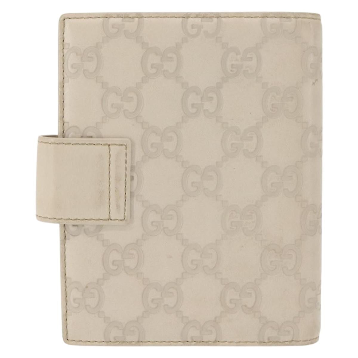 Gucci Ring Agenda Cover Guccissima Leather Beige Leather Briefcase Bag (Pre-Owned)