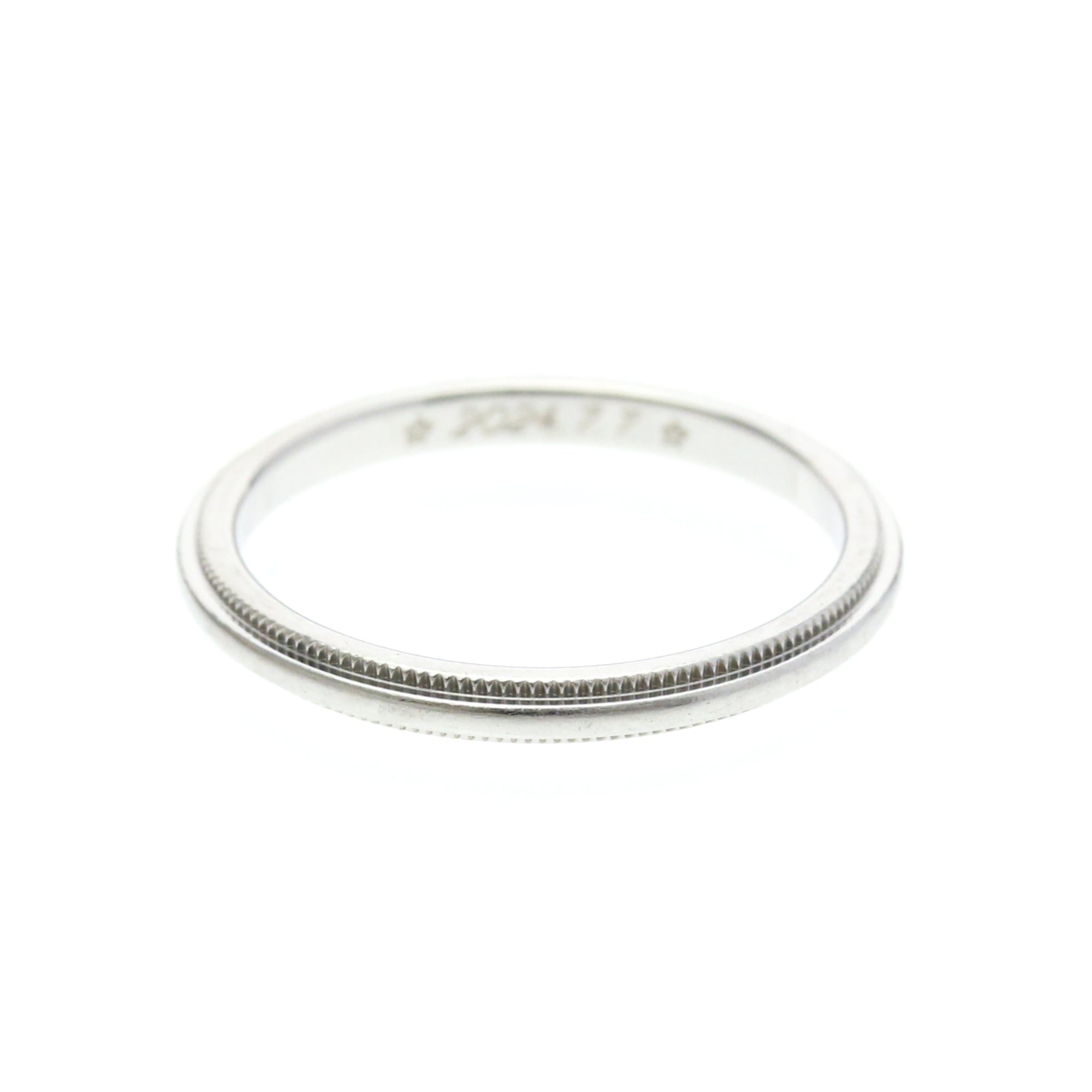 Tiffany & Co. Classic Milgrain Band Platinum Silver Platinum Ring Jewelry (Pre-Owned)