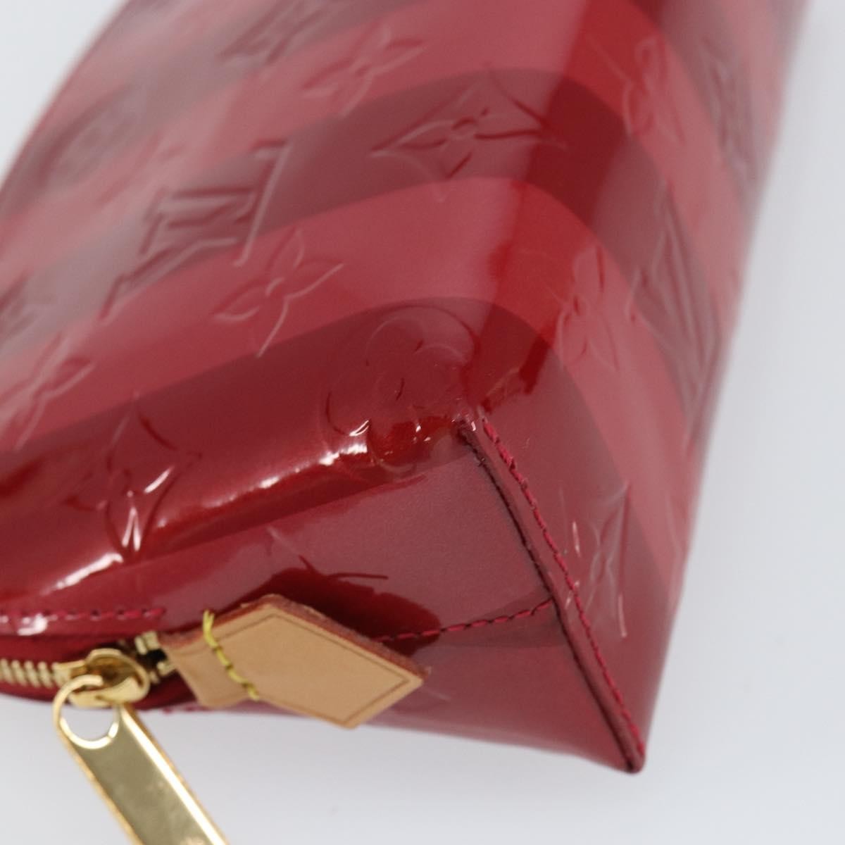 Louis Vuitton Cosmetic Limited Edition Monogram Vernis Rayures Red Patent_Leather Bag (Pre-Owned)