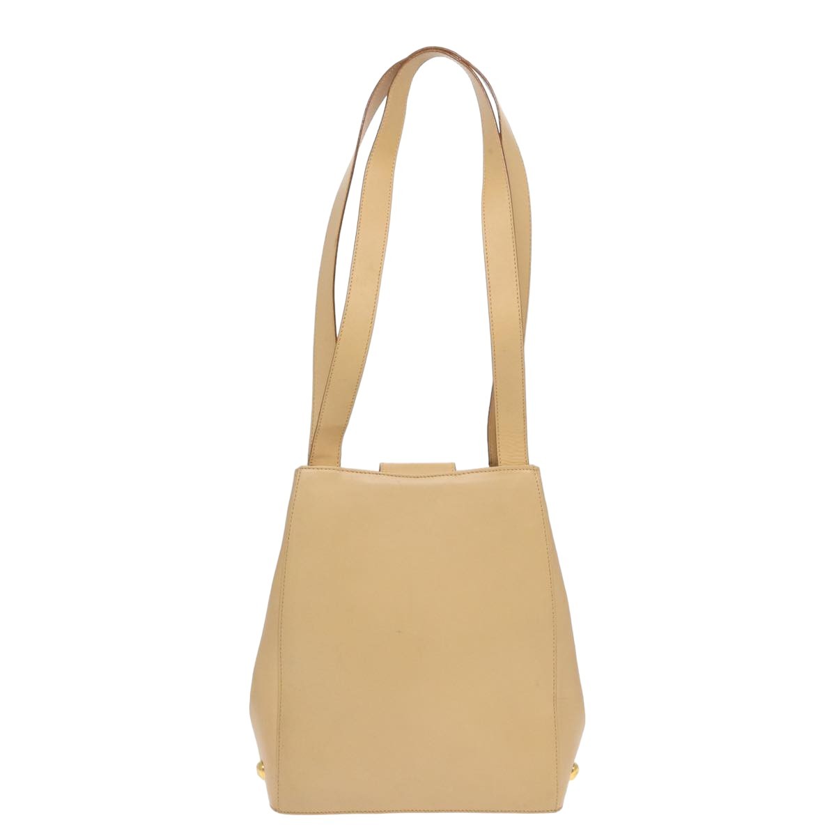 Salvatore Ferragamo Vintage Leather Beige Leather Shoulder Bag Bag (Pre-Owned)