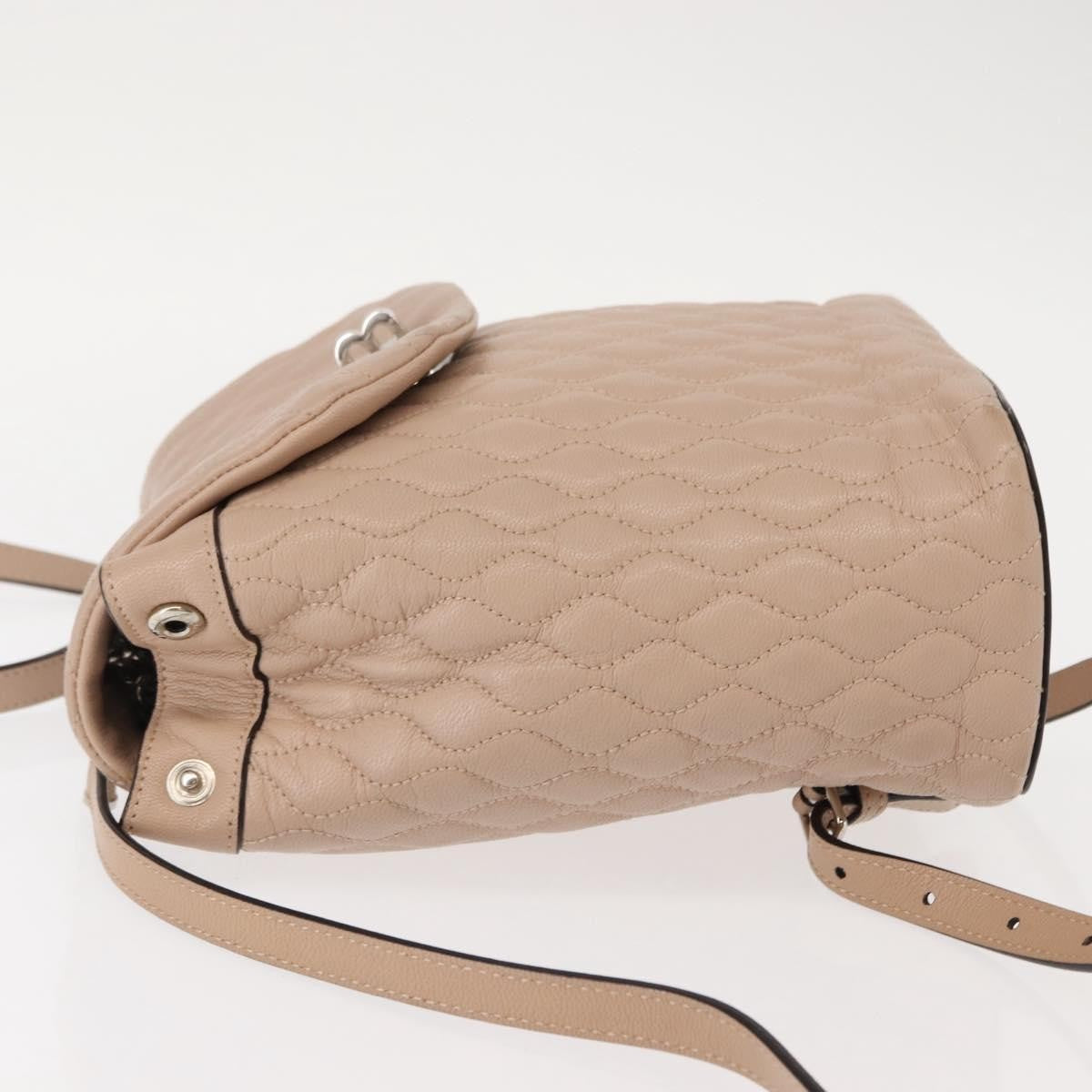 Bally Vintage Quilted Leather Pink Leather Backpack Bag (Pre-Owned)
