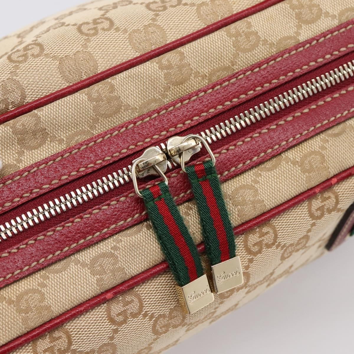 Gucci Princy Boston Gg Canvas Beige Canvas Handbag (Pre-Owned)