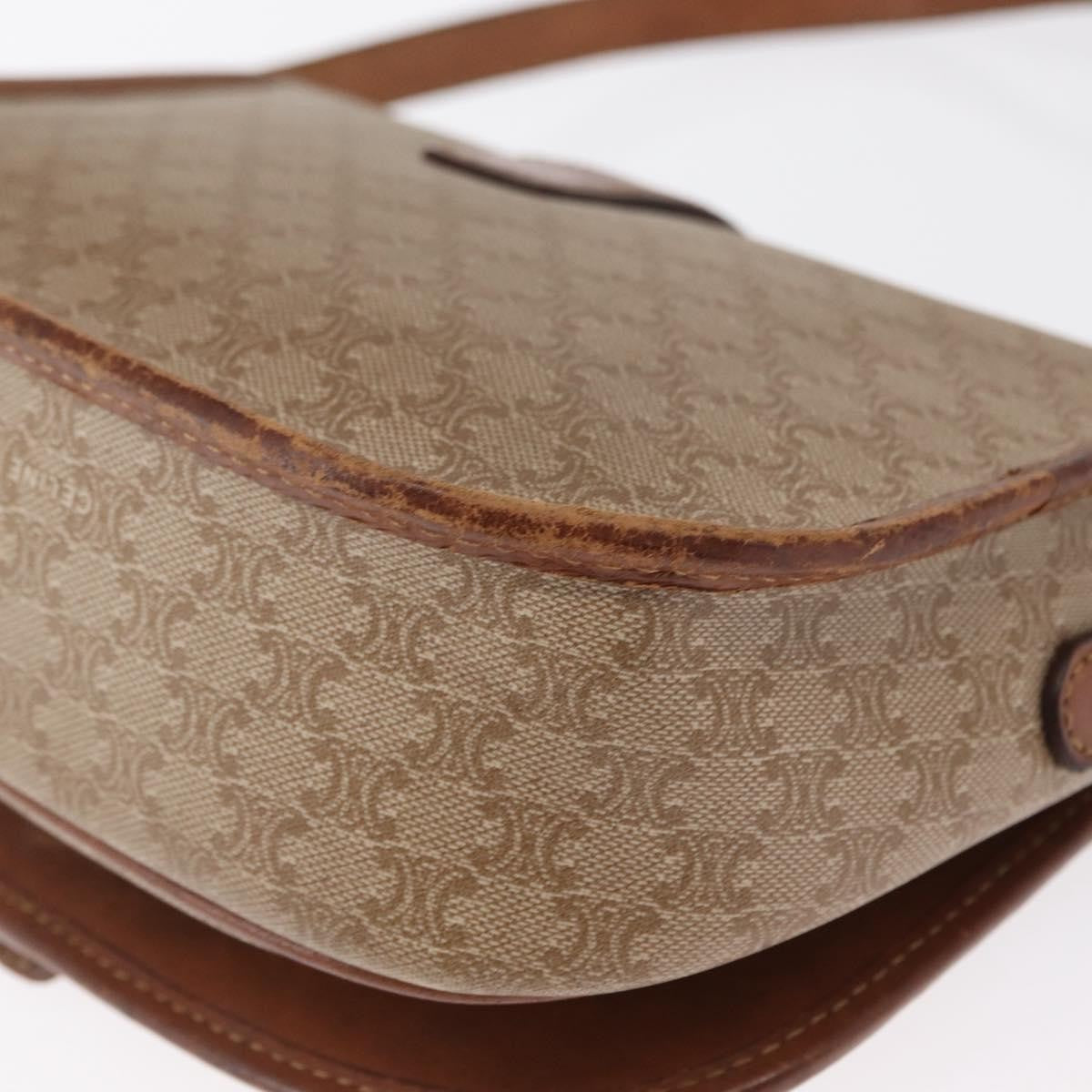 Celine Vintage Macadam Canvas And Leather Beige Canvas Shoulder Bag Bag (Pre-Owned)