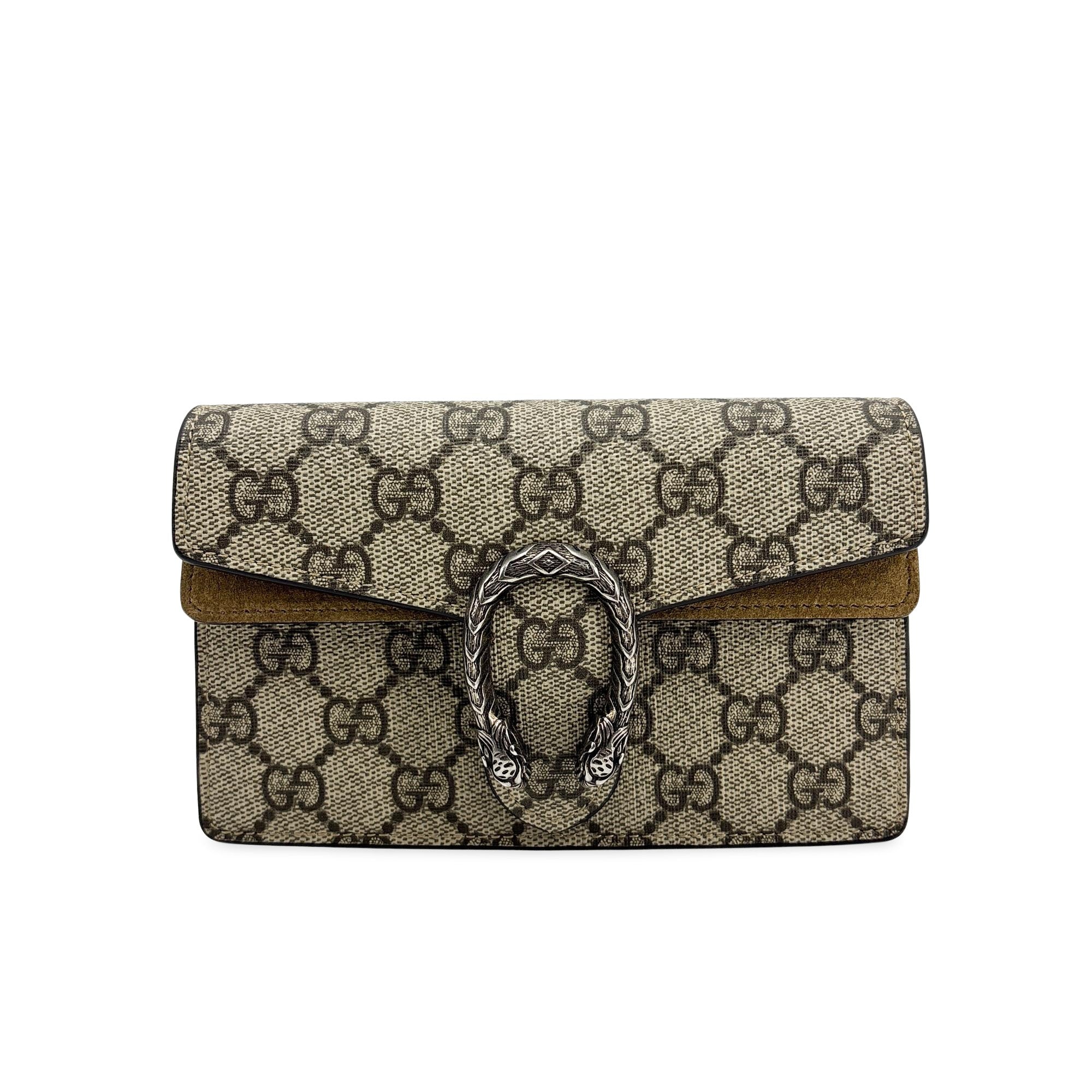 Gucci Dionysus Bag Gg Coated Canvas With Leather Brown Canvas Handbag (Pre-Owned)
