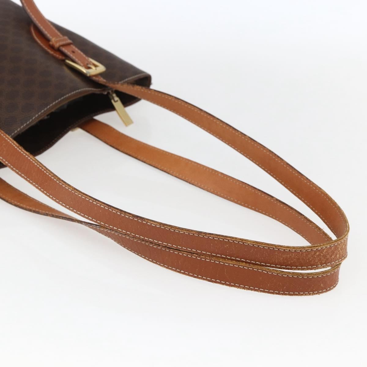 Celine Vintage Macadam Shopper Coated Canvas Brown Canvas Tote Bag Bag (Pre-Owned)