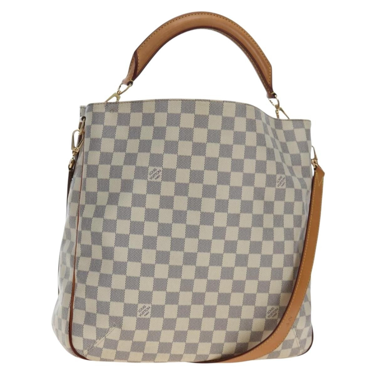 Louis Vuitton Soffi Damier Ebene White Canvas Handbag (Pre-Owned)