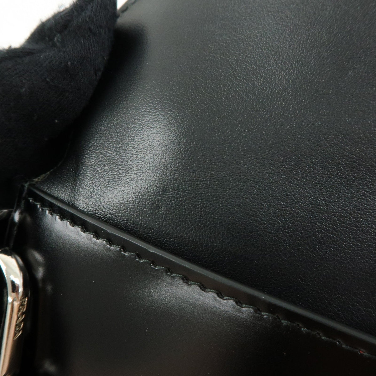 Prada Envelope Logo Clutch Spazzolato Leather Black Leather Clutche & Pouche Bag (Pre-Owned)