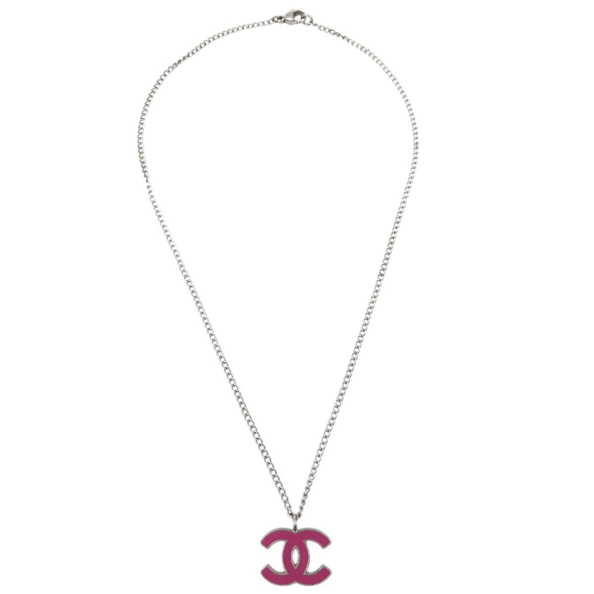 Chanel Cc Pendant Metal Silver Silver_Plated Necklace Jewelry (Pre-Owned)