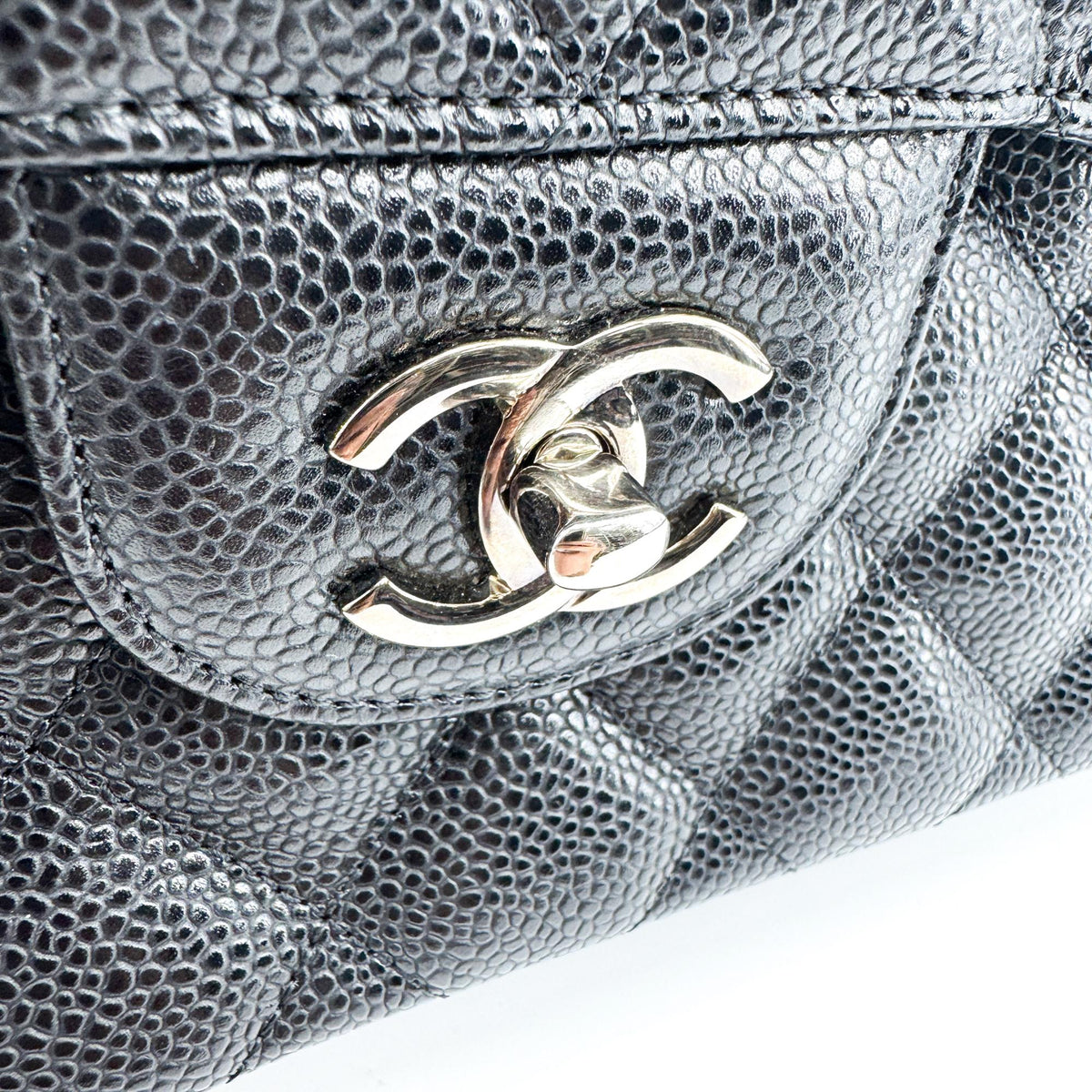 Chanel Classic Single Flap Bag Quilted Lambskin Black Calfskin Shoulder Bag Bag (Pre-Owned)