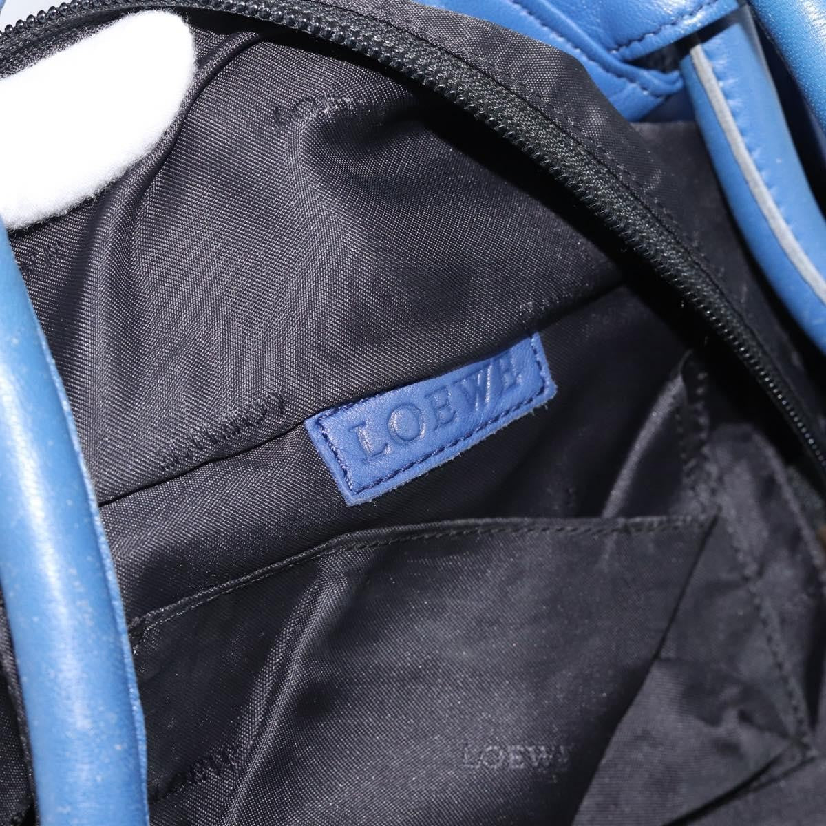 Loewe Anagram Logo Nappa Aire Hand Leather Blue Leather Handbag (Pre-Owned)
