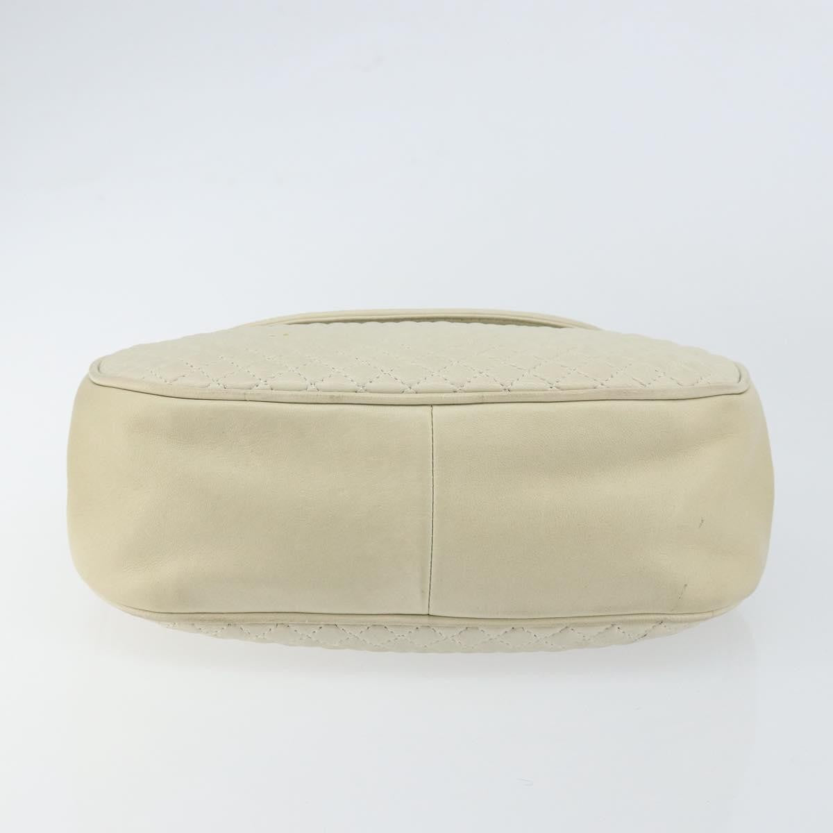Bally Vintage Quilted Leather White Leather Handbag (Pre-Owned)