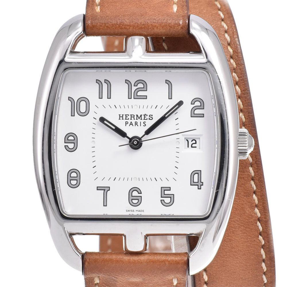 Hermes Cape Cod Quartz Stainless Steel And Leather Watch (Pre-Owned)