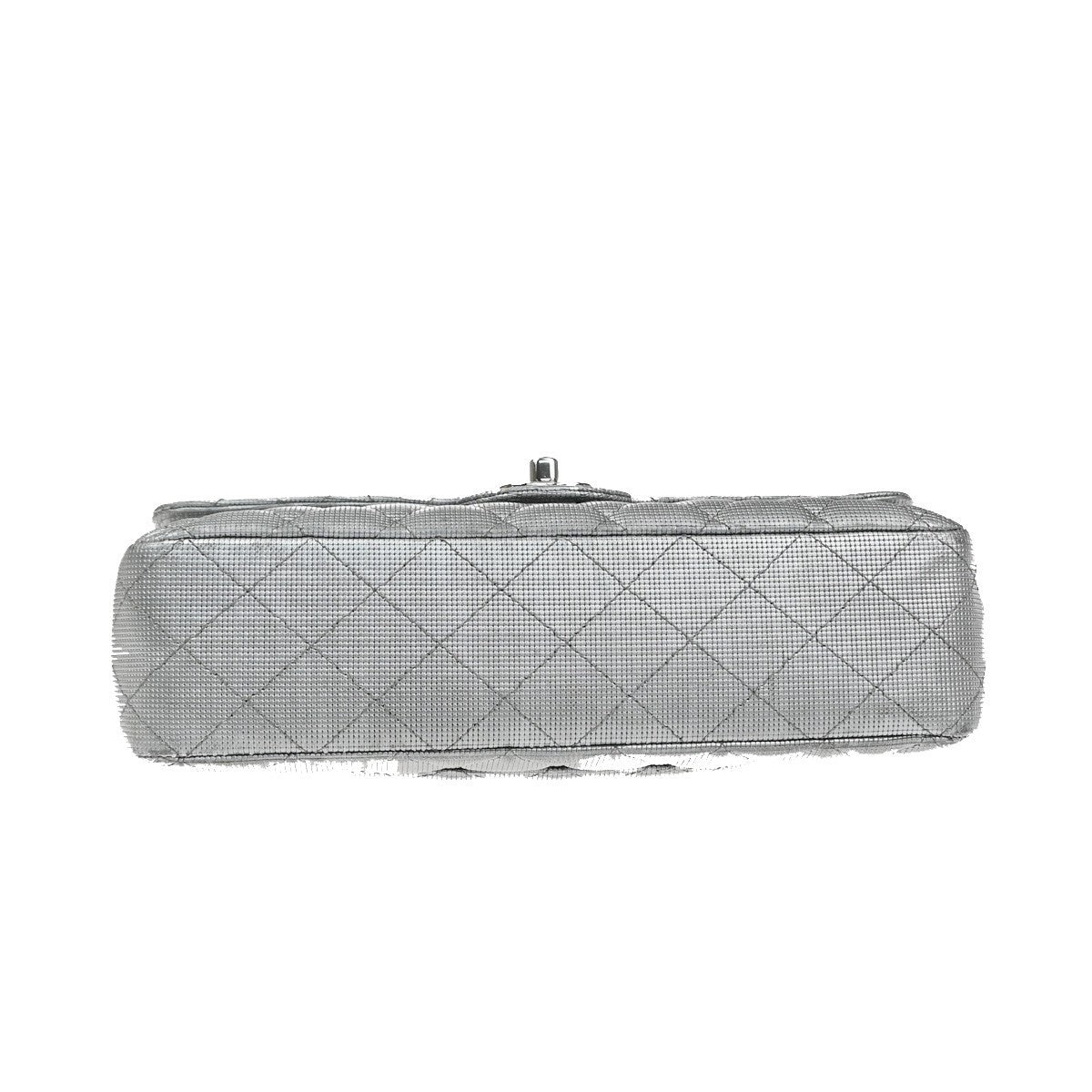 Chanel Classic Timeless Double Flap Pixel Effect Quilted Calfskin Silver Leather Handbag (Pre-Owned)