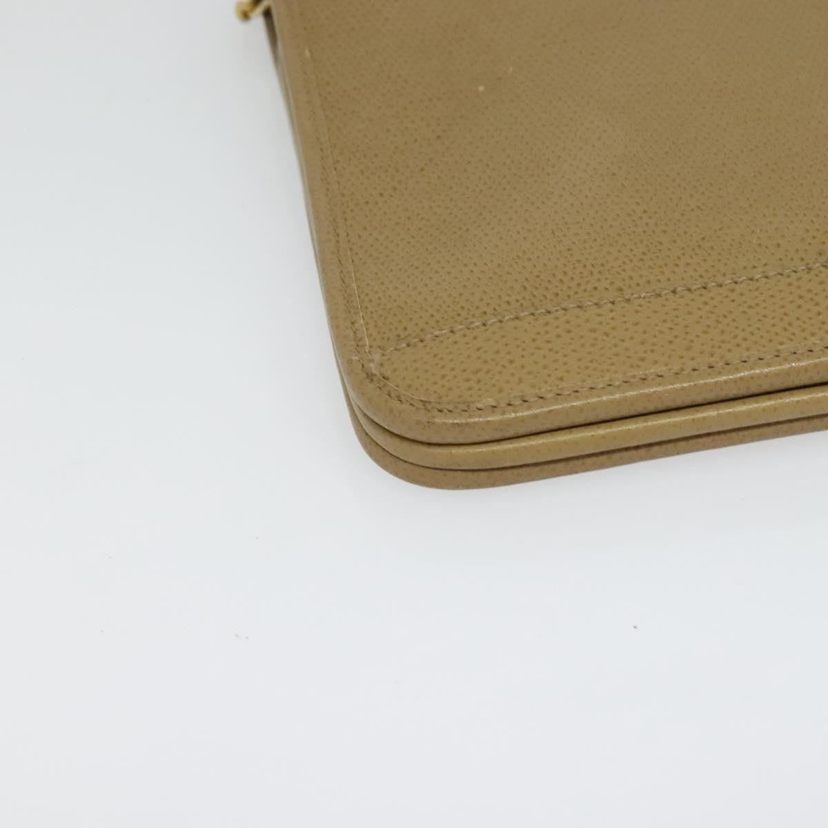 Christian Dior Vintage Chain Flap Leather Beige Leather Shoulder Bag Bag (Pre-Owned)