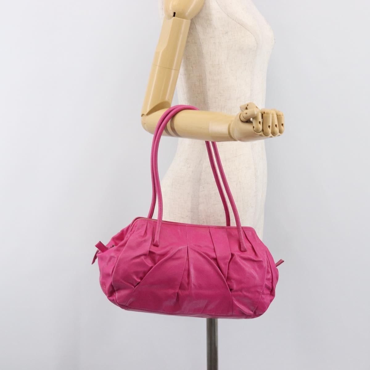 Miu Miu Shoulder Leather Pink Leather Shoulder Bag Bag (Pre-Owned)