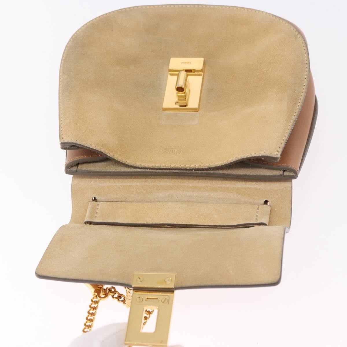 Chloe Drew Shoulder Leather Beige Suede Handbag (Pre-Owned)