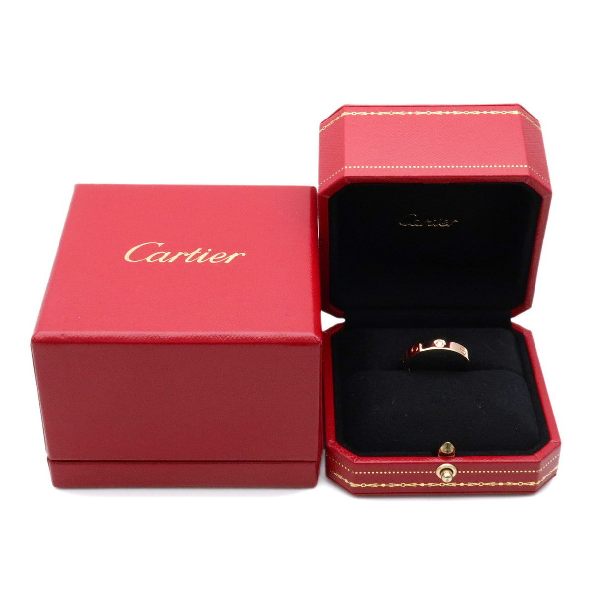 Cartier Love Wedding Band 1 Diamond 18K Rose Gold With Diamond Pink Rose_Gold Ring Jewelry (Pre-Owned)