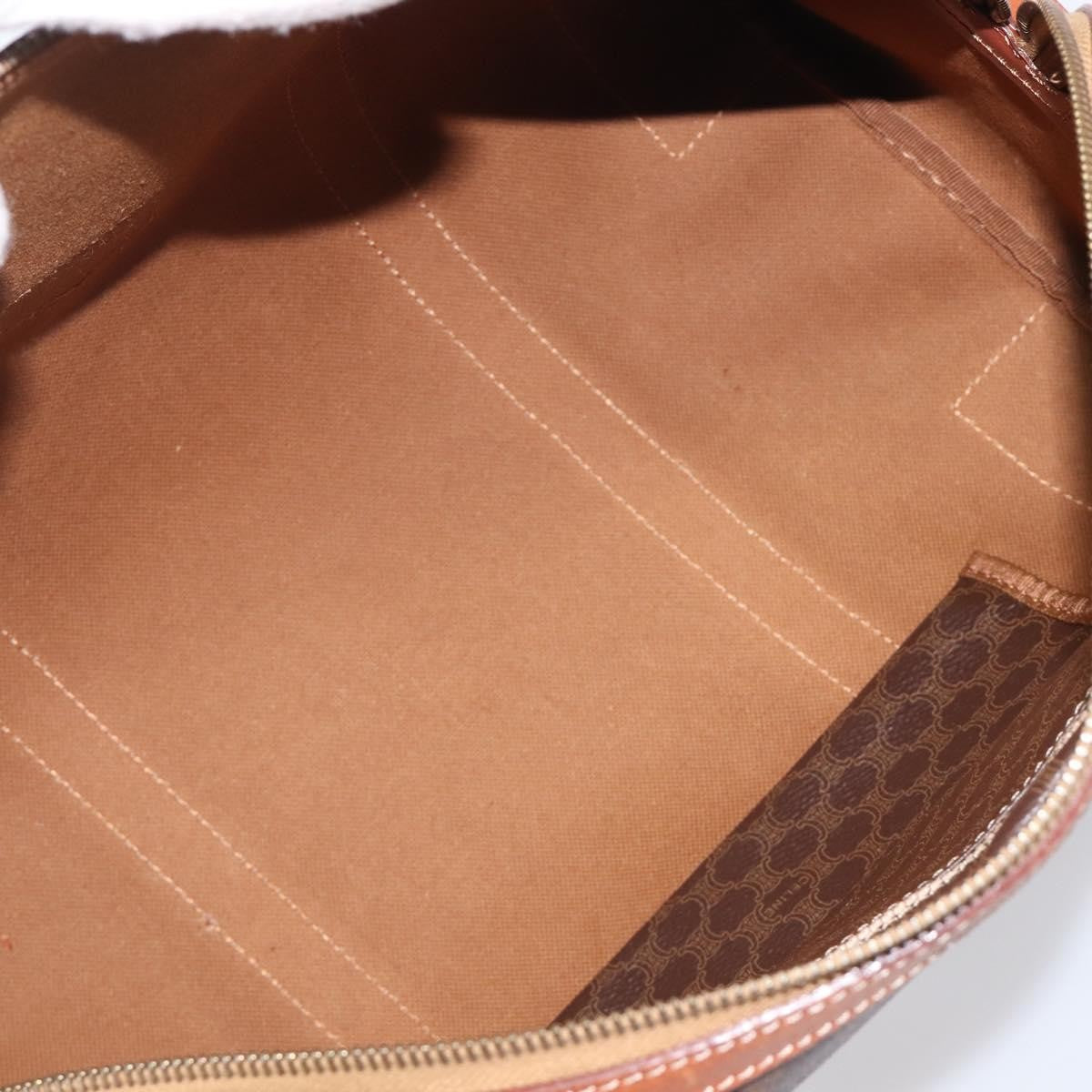 Celine Vintage Duffle Macadam Coated Canvas Brown Pvc Handbag (Pre-Owned)