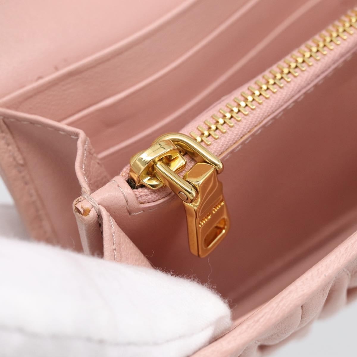 Miu Miu Matelasse Leather Pink Leather Wallets Accessory (Pre-Owned)