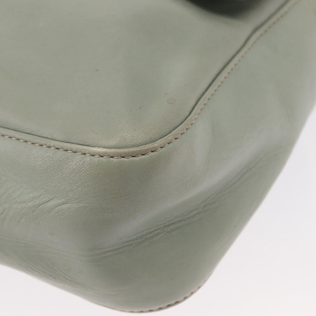 Celine Circle Logo Leather Green Leather Shoulder Bag Bag (Pre-Owned)