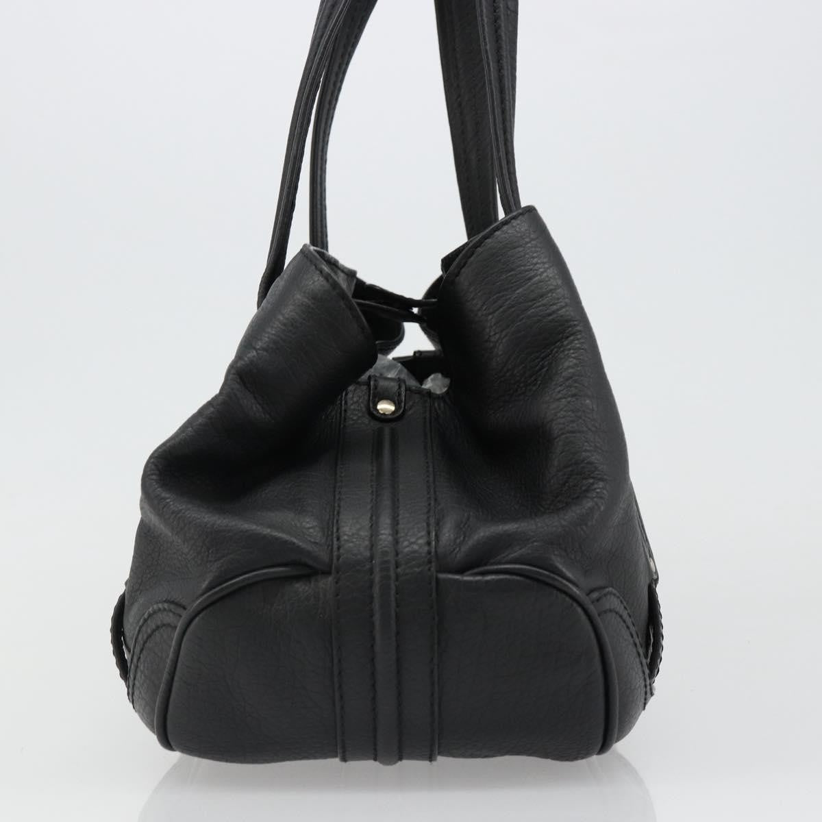 Celine Shoulder Leather Black Leather Shoulder Bag Bag (Pre-Owned)