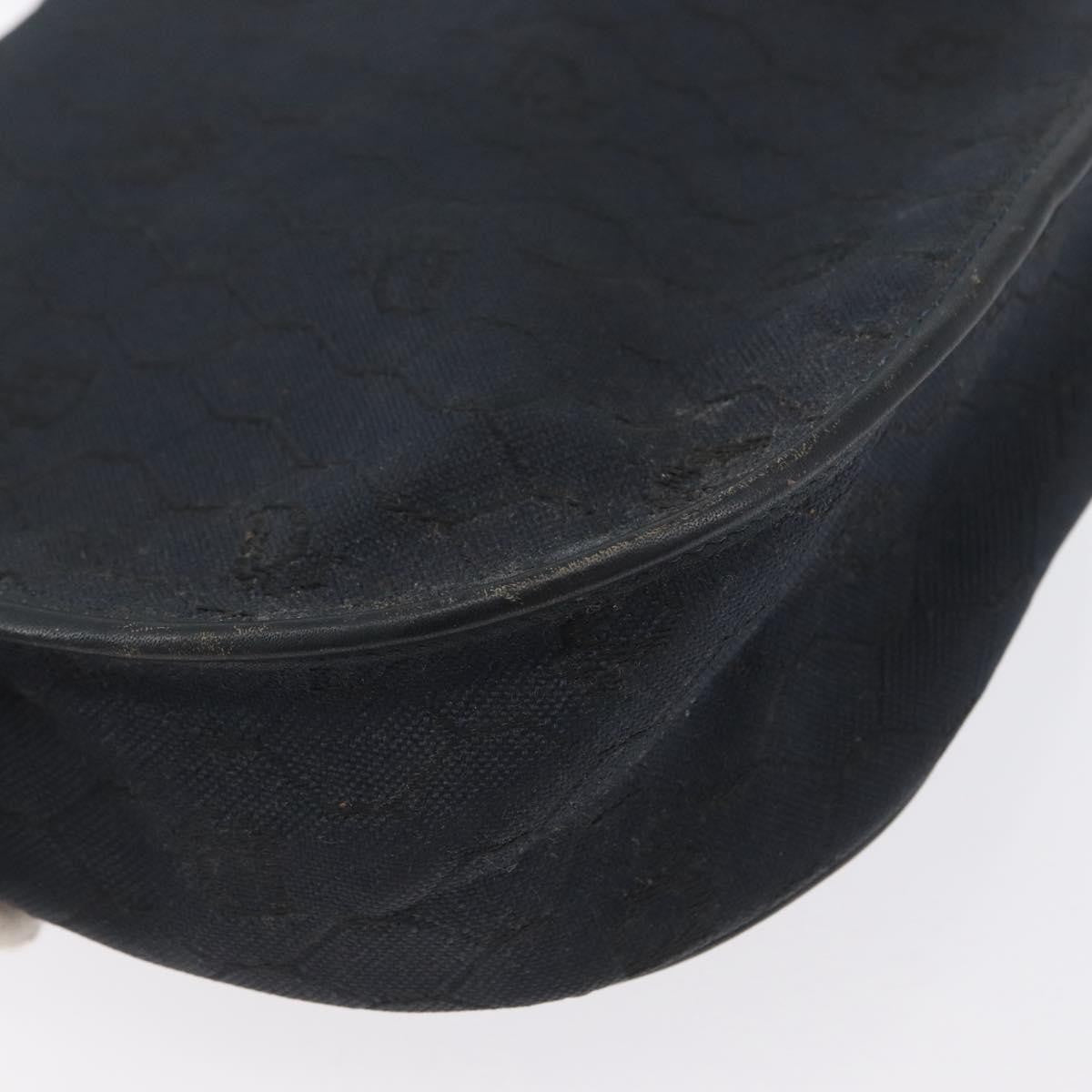 Christian Dior Vintage Honeycomb Flap Canvas And Leather Black Canvas Shoulder Bag Bag (Pre-Owned)
