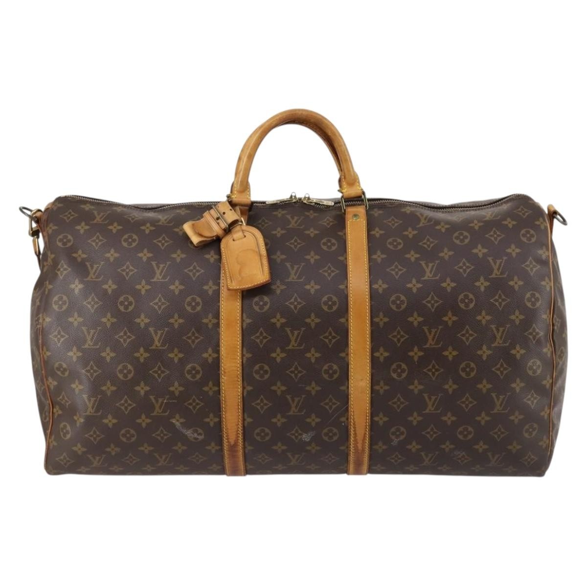 Louis Vuitton Keepall Bandouliere Monogram Canvas Brown Canvas Travel Bag Bag (Pre-Owned)