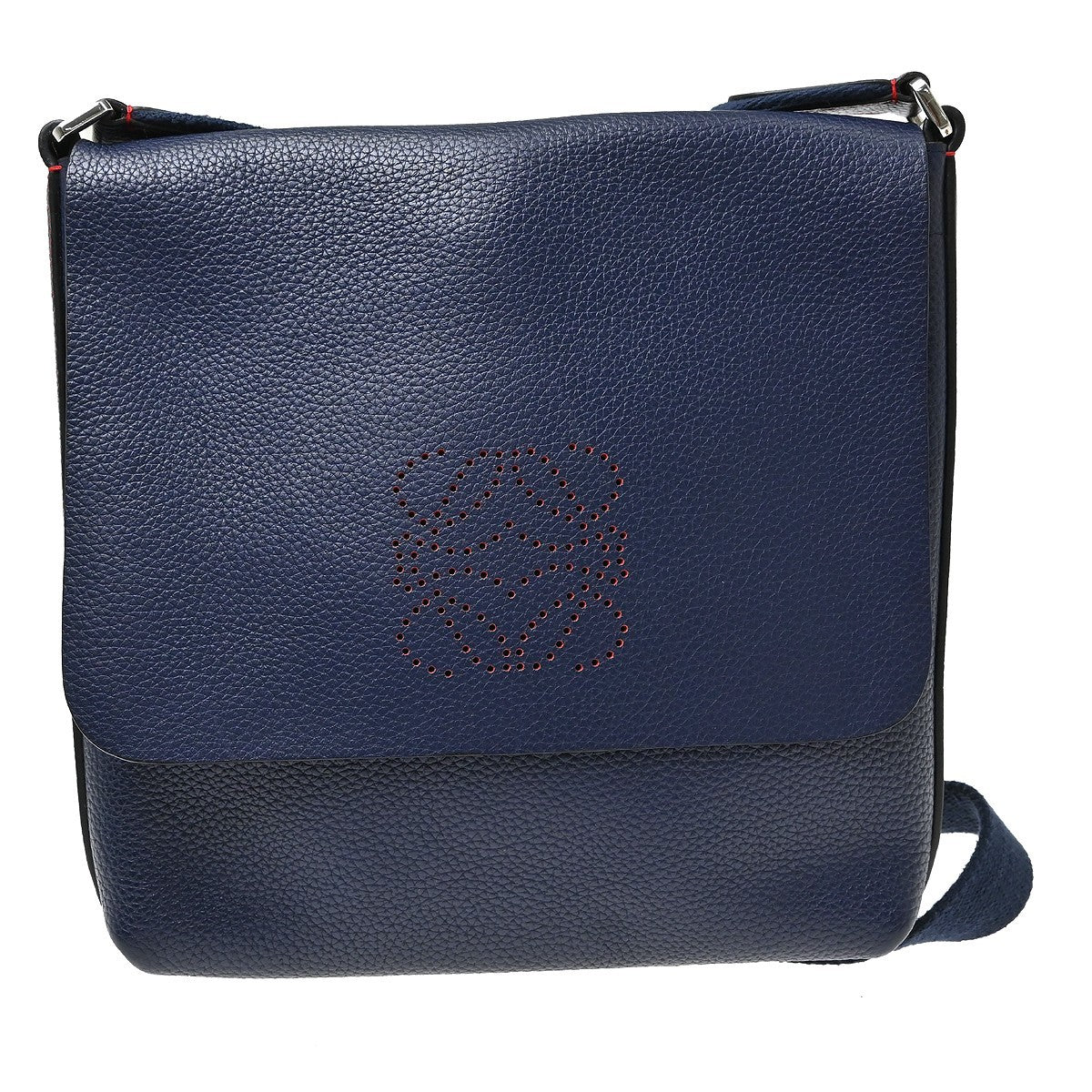 Loewe Anagram Leather Blue Leather Shoulder Bag Bag (Pre-Owned)