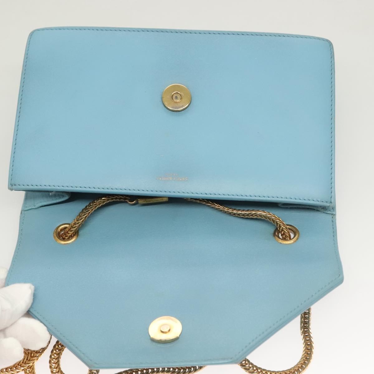 Saint Laurent Betty Leather Blue Leather Shoulder Bag Bag (Pre-Owned)