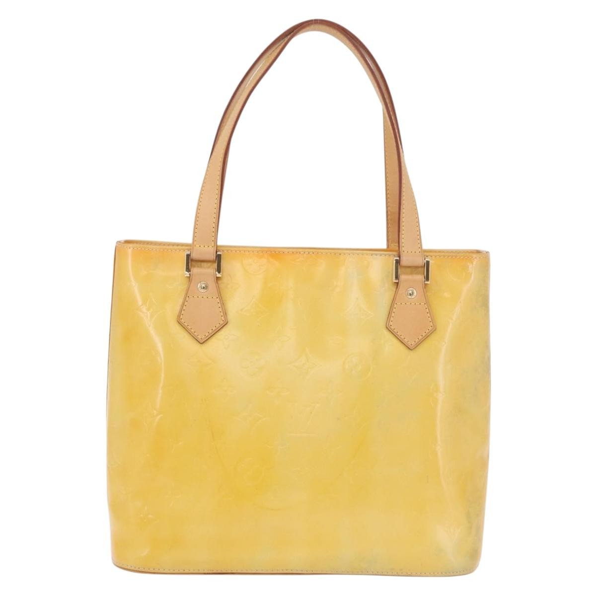 Louis Vuitton Houston Monogram Vernis Yellow Patent_Leather Handbag (Pre-Owned)