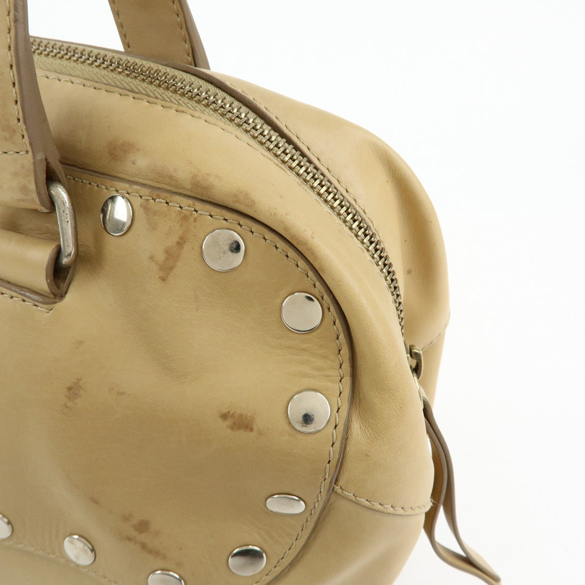 Celine Bowling Leather Beige Leather Handbag (Pre-Owned)