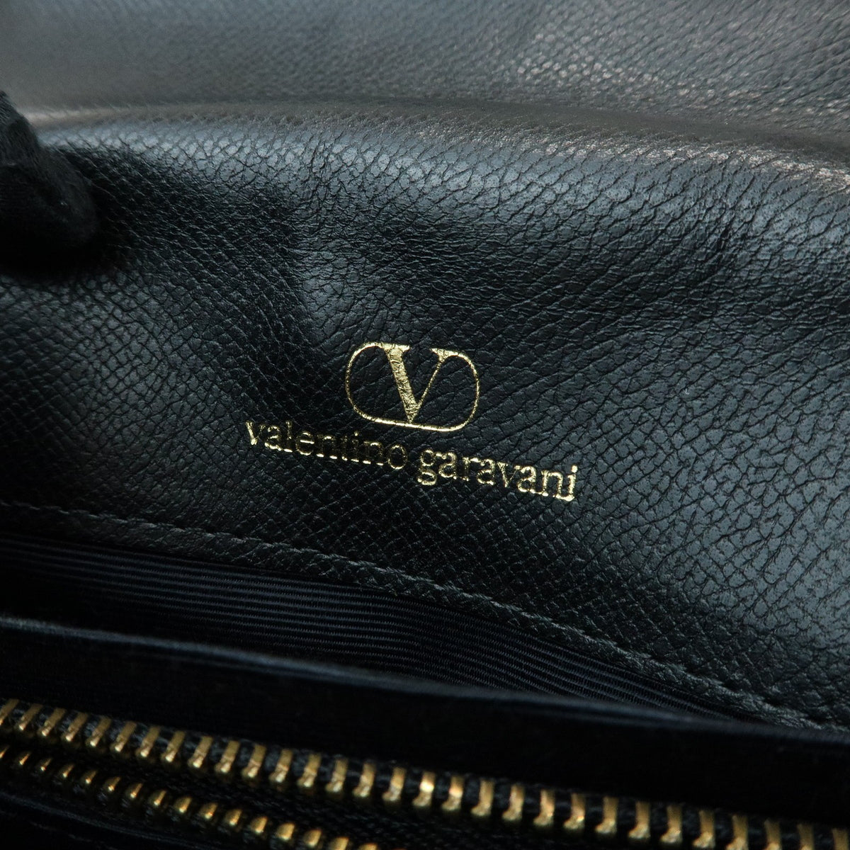 Valentino Garavani Vlogo Flap Leather Black Leather Shoulder Bag Bag (Pre-Owned)