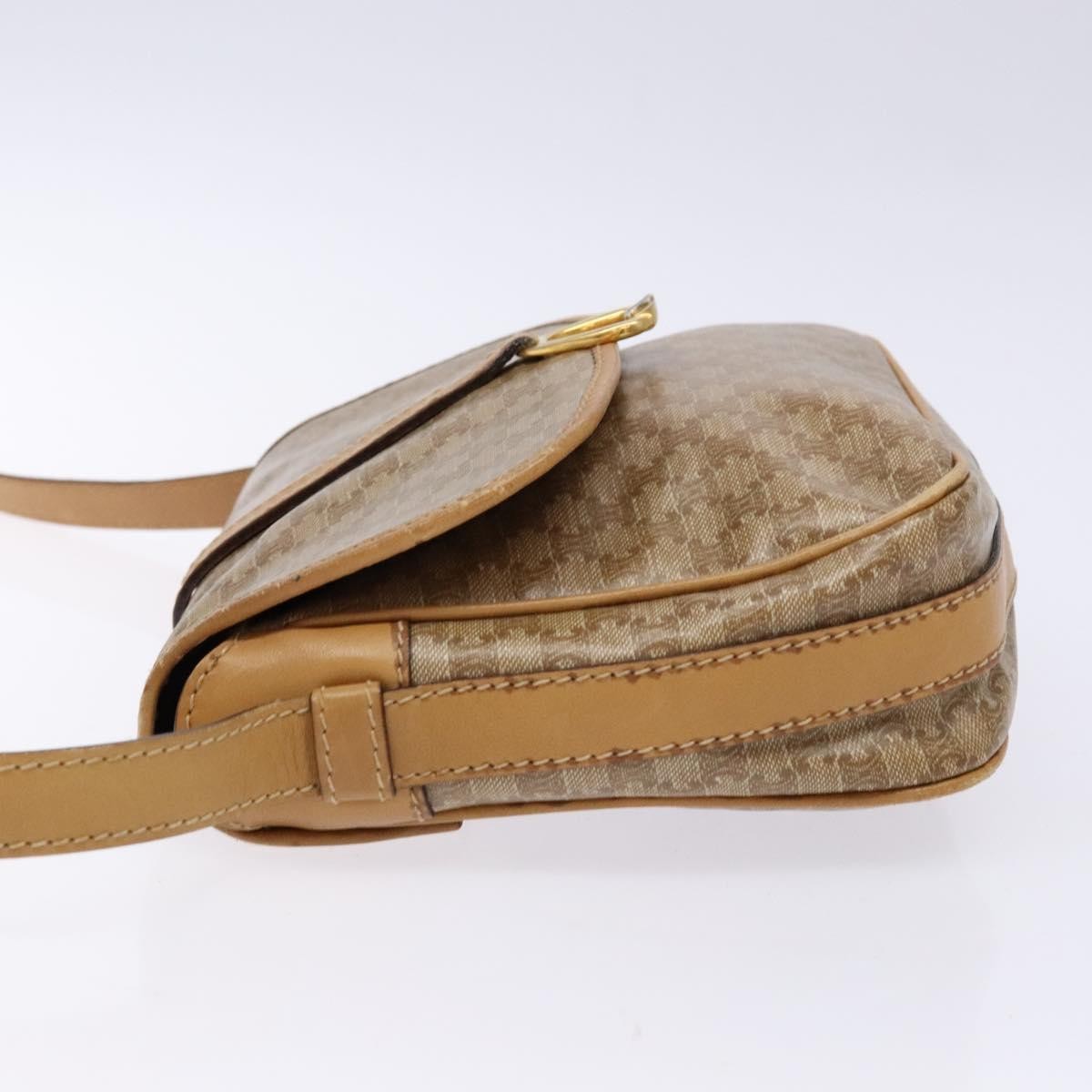 Celine Macadam Shoulder Pvc Leather Beige Canvas Bag (Pre-Owned)