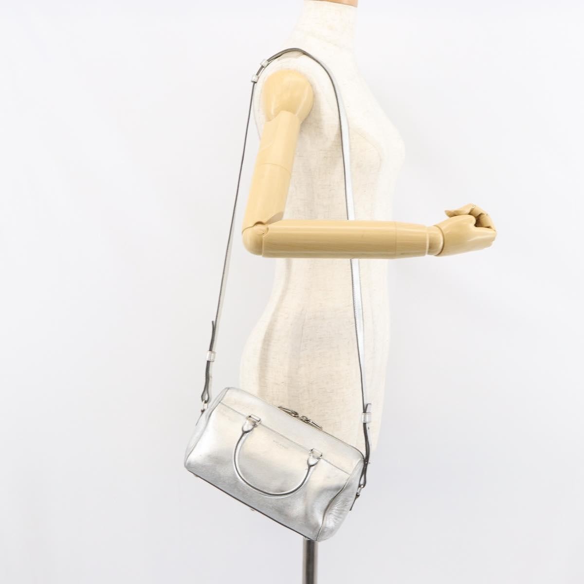 Saint Laurent Classic Duffle Leather Silver Leather Handbag (Pre-Owned)